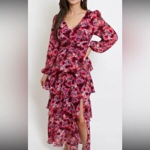 Lucy Paris Vibrant Floral Long Sleeve Dress